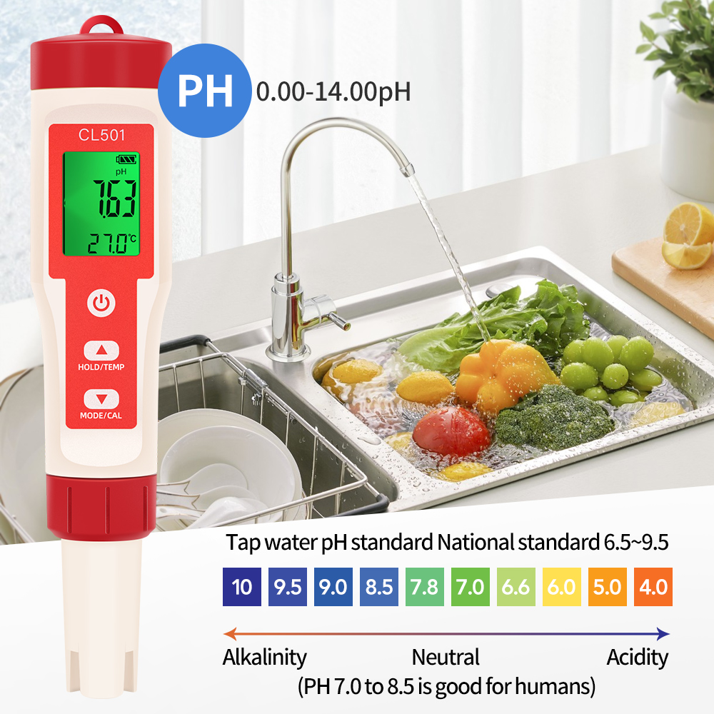 Medidor de temperatura PH/CL2/ - Ph Meter Digital Water Tester reseña y precio